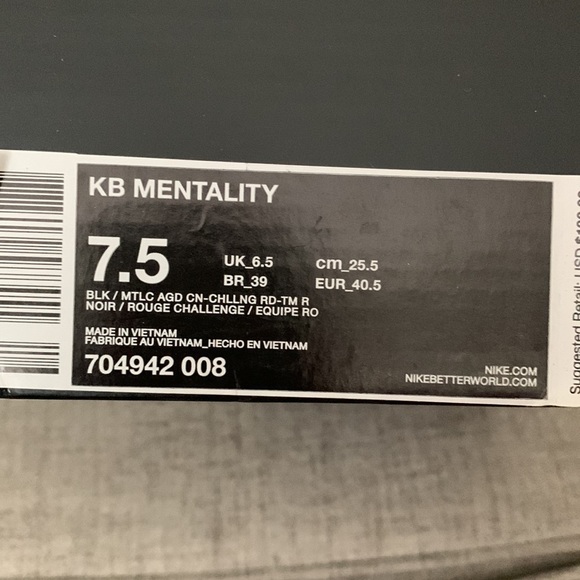 Nike KB Mentality sneakers.  Never worn. - Picture 3 of 3
